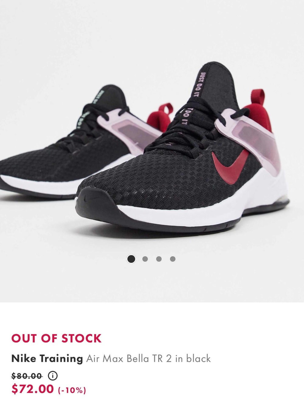 Nike Women’s Training Sneakers in Black with Pink and Red Accents